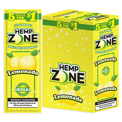 Hemp Zone Wraps Lemonade 15 Pack