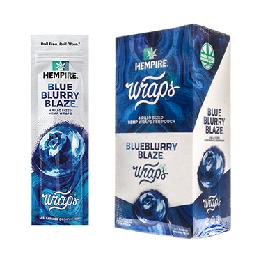 Hempire Hemp Wraps Blue Blurry Blaze 15 4 Packs