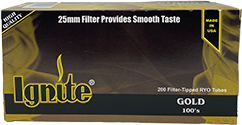 Ignite Cigarette Tubes Gold 100 200ct