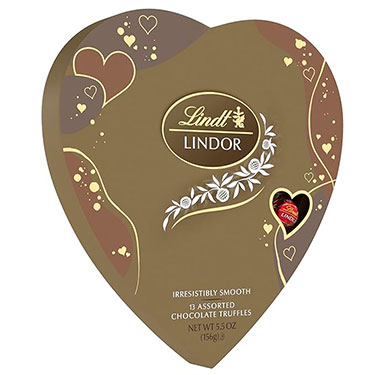 Lindor Valentines Assorted Chocolate Candy Truffle 13ct Heart Box