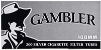 Gambler Cigarette Tubes Silver 100s 200ct Box
