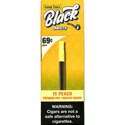 Good Times Black Smooth Peach Cigars 15ct Box