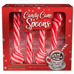 Peppermint Candy Cane Spoons 4pk