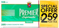 Premier Supermatic Menthol 100 Tubes 200ct PP 2.59