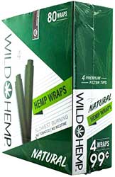 Wild Hemp Wraps Natural 20 Packs of 4