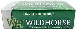 Wildhorse Cigarette Tubes Menthol 100 200ct Box