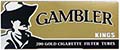 Gambler Cigarette Tubes Gold King Size 200ct Box