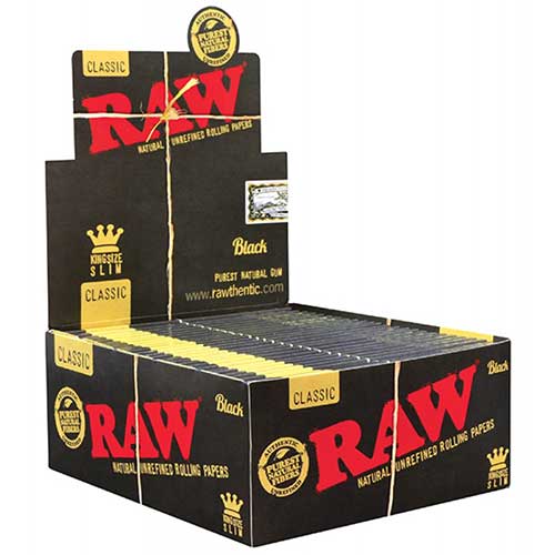 RAW Black King Slim Rolling Papers 50ct Box