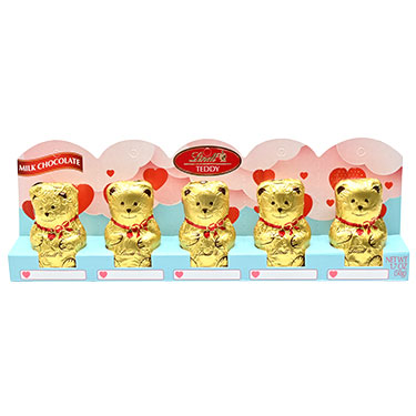 Teddy Valentines Milk Chocolate Valentines Candy 1.7oz 5pk