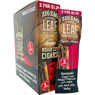 Zig Zag Leaf Rough Cut Cigars Sweet Aromatic 15 Packs of 2